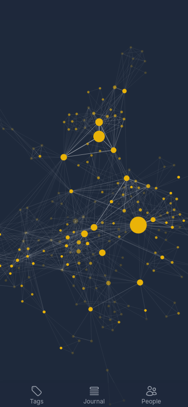 Screenshot of visualization of social network